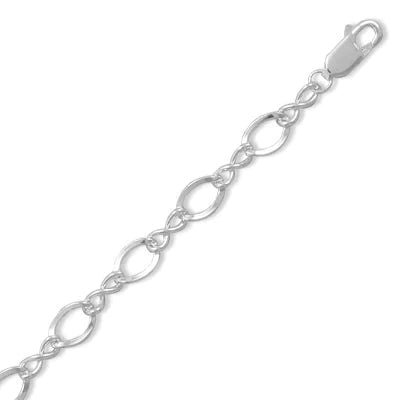 7" Bracelet, Polished Figure 8 Charm