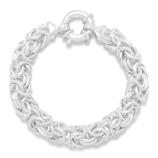 8" Bracelet - 160 Gauge - Oval Byzantine Design