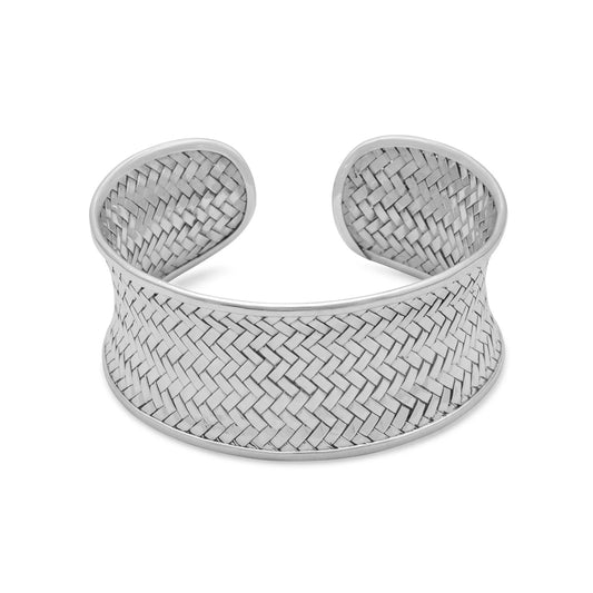 Woven Cuff Bracelet with Concave Design