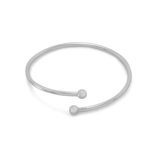 Silver Beaded Flex Bangle