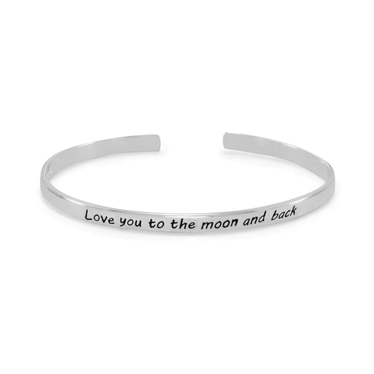 Stylish "Love you to the moon and back" Cuff Bracelet