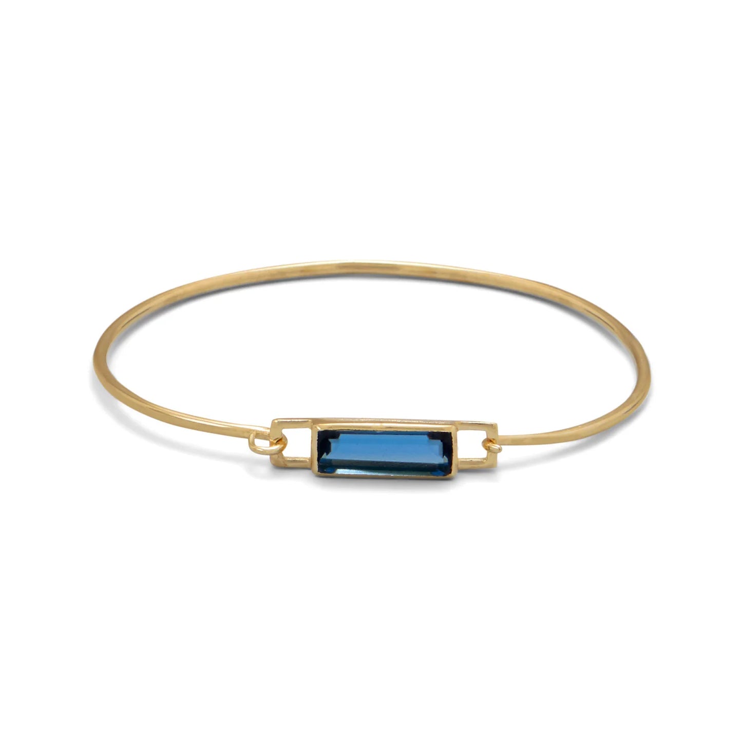 14K Gold Plated Blue Hydro Glass Bangle