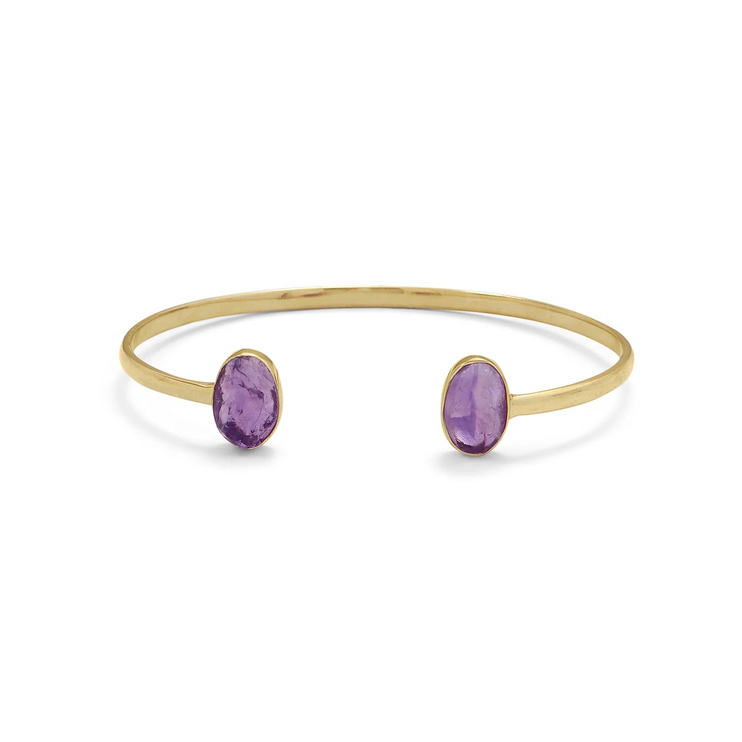 14K Gold Plated Amethyst Cuff