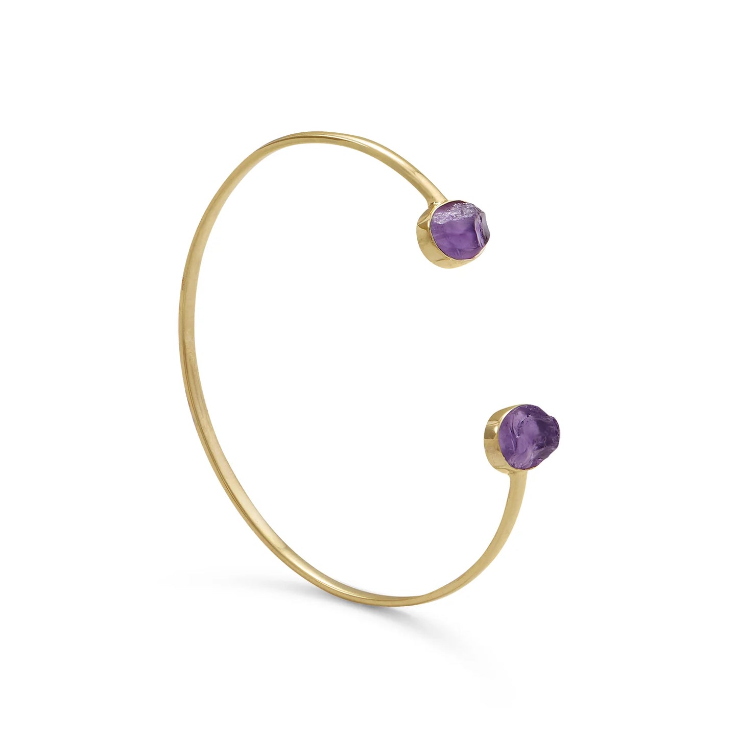 14K Gold Plated Amethyst Cuff