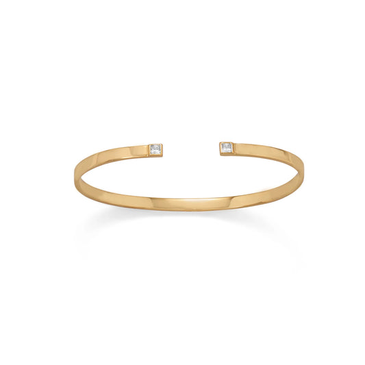 14K Gold-Plated CZ Cuff Bracelet