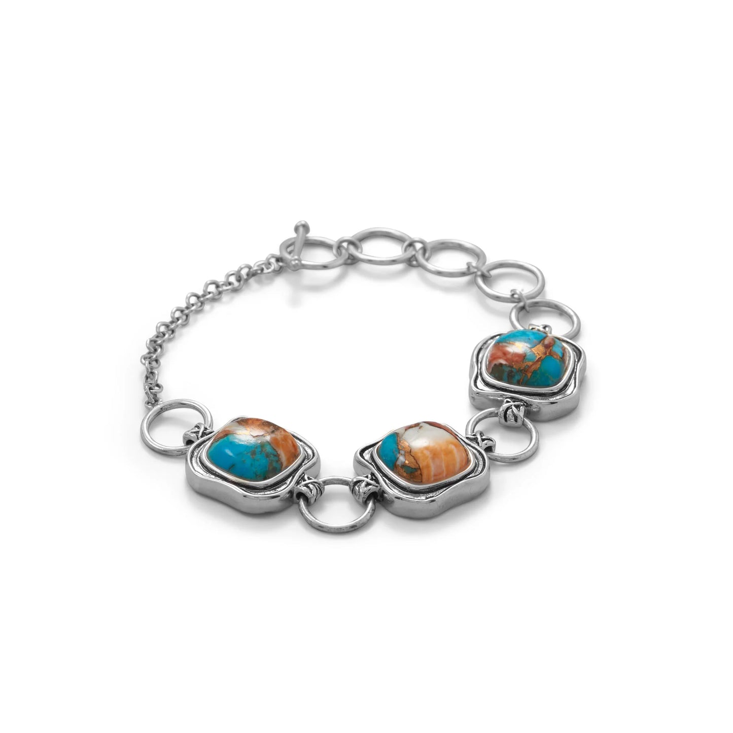 Spiny Oyster & Turquoise Toggle Bracelet