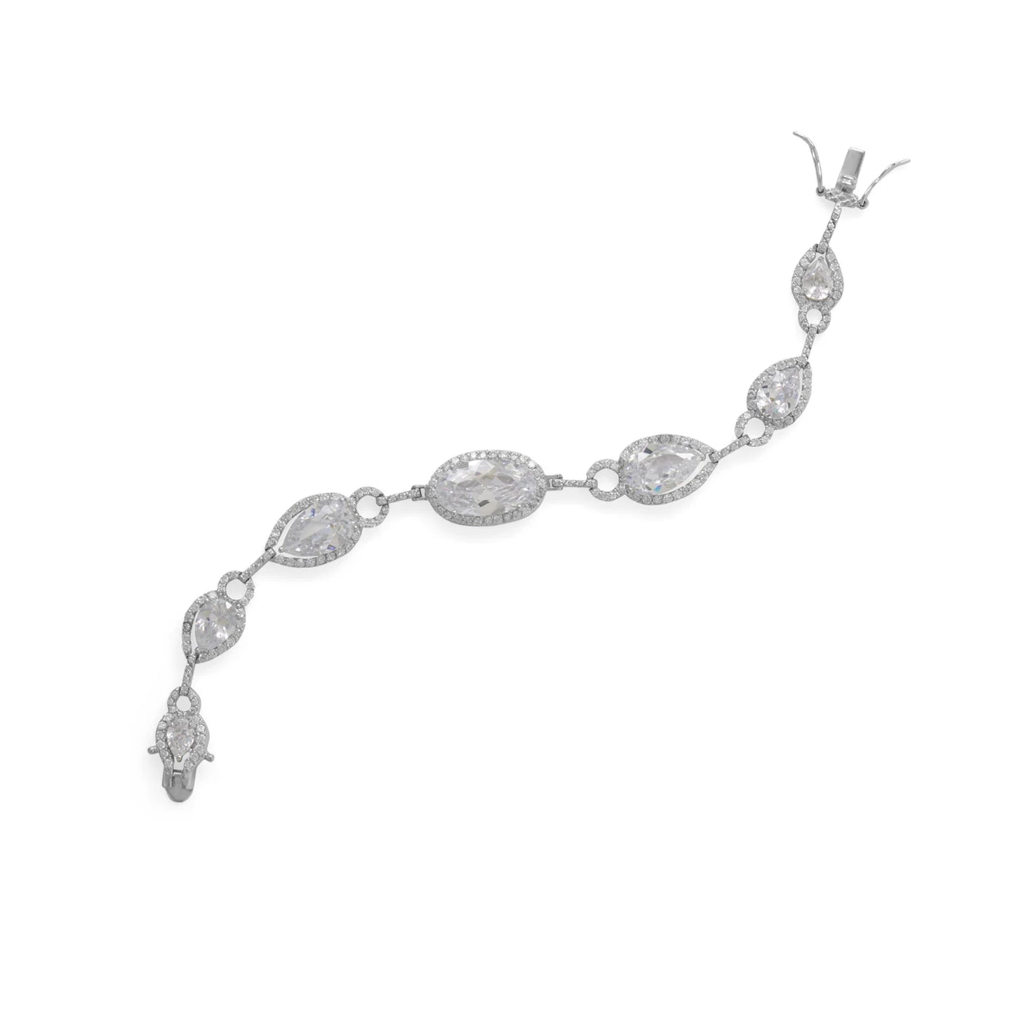 7.5" Rhodium Plated CZ Bracelet