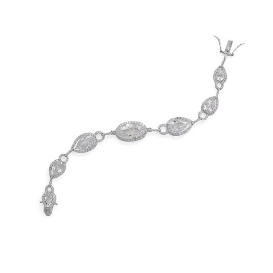 7.5" Rhodium Plated CZ Bracelet