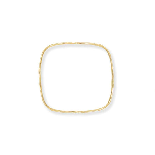 Add some sparkle to your look with our 14K Gold-Plated Textured Square Bangle.