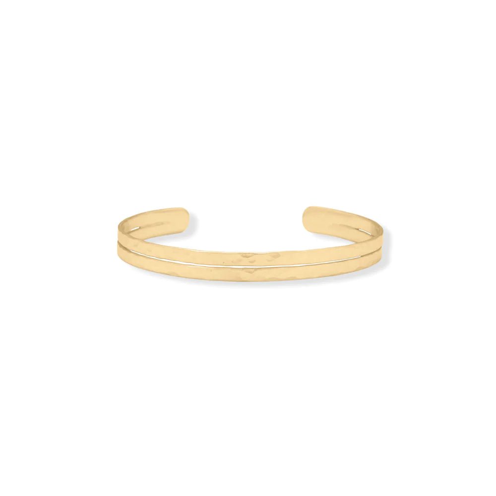 14K Gold Plated Double Cuff Bracelet