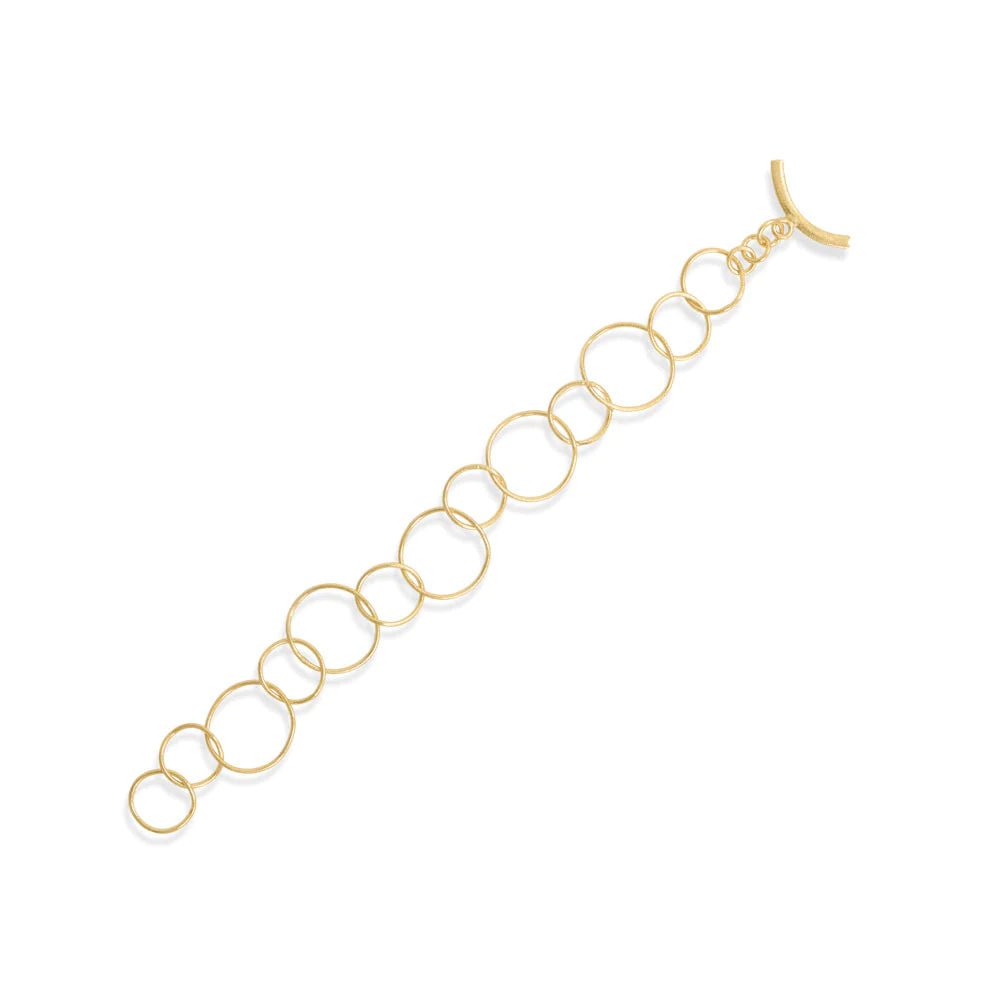 14K Gold Plated Toggle Bracelet with Alternating Links