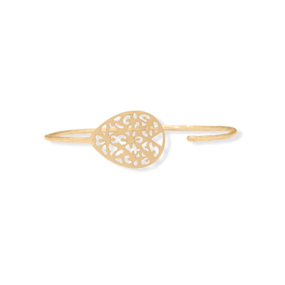 14K Gold Plated Filigree Bangle - Inspire with Passion!