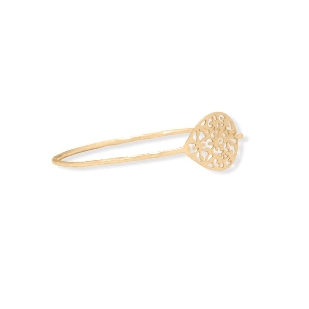 14K Gold Plated Filigree Bangle - Inspire with Passion!