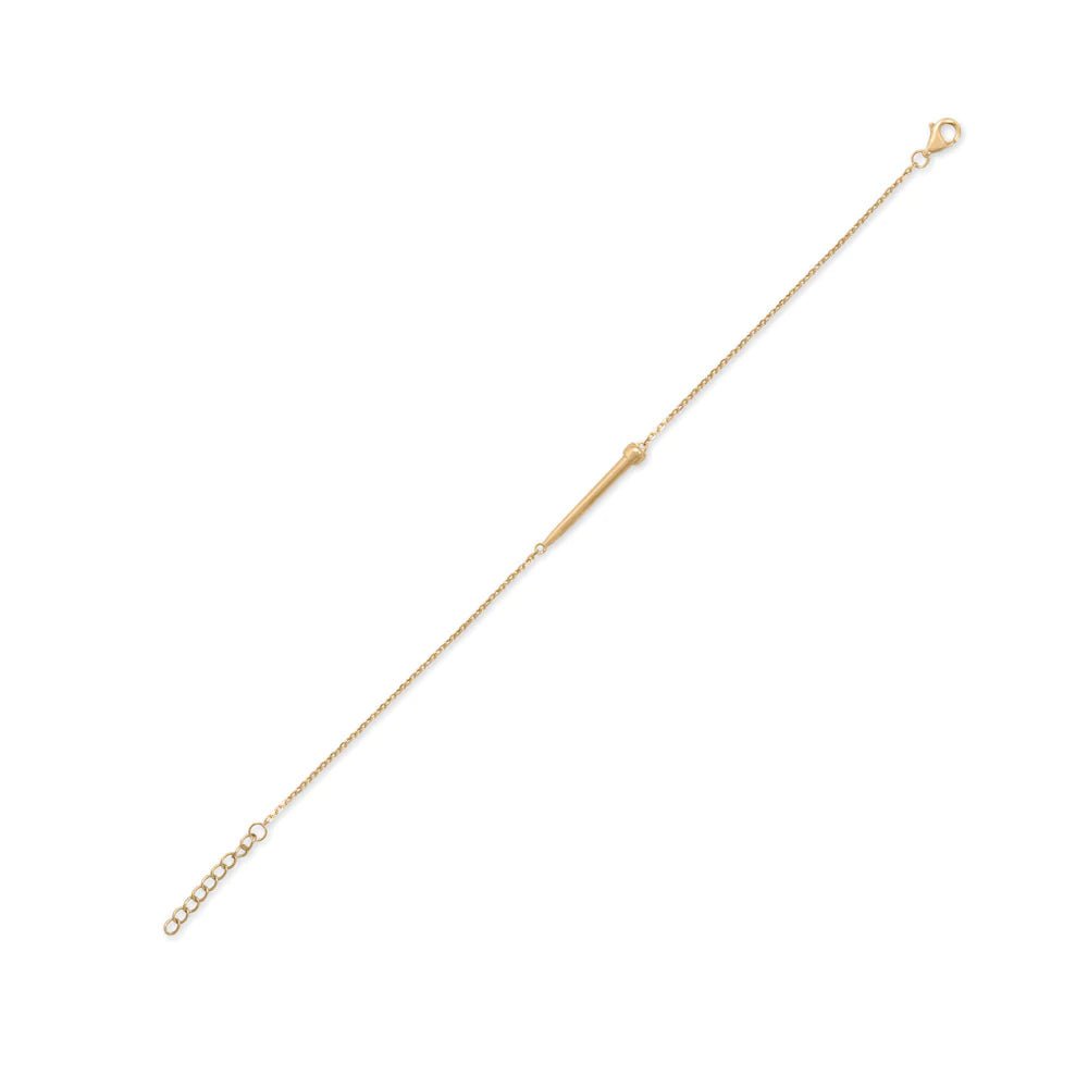 6.5" + 1" Nail Bracelet - 14 Karat Gold Plated