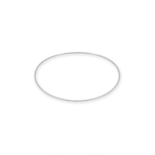 Smooth Solid Wire Bangle Bracelet 925 Sterling Silver 1.3mm 64mm Inside Diameter