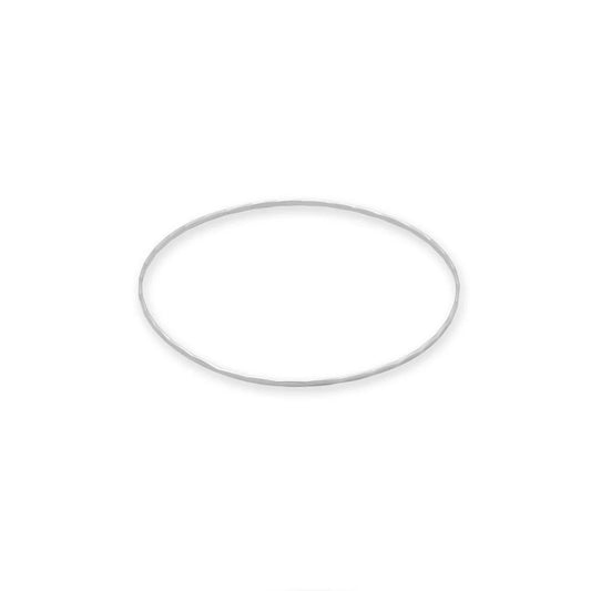Hammered Wire Bangle Bracelet 925 Sterling Silver 1.6mm 64mm Inside Diameter