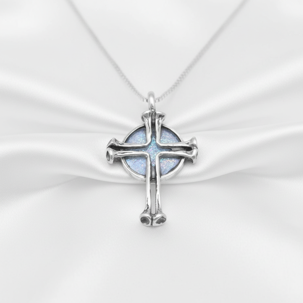 羅馬玻璃十字架項鍊圖片 2