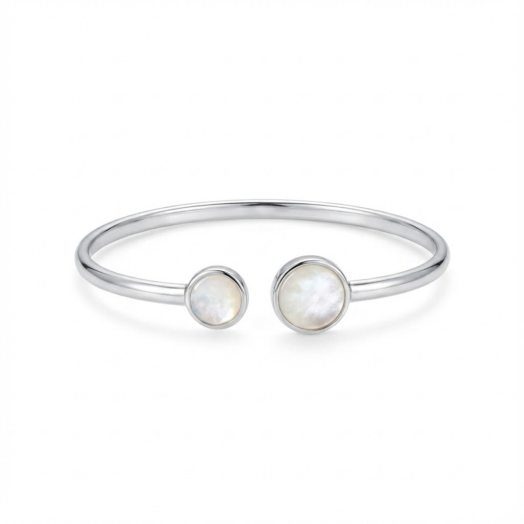 Rainbow Moonstone Cuff Bracelet 925 Sterling Silver Polished 8mm 10mm 3mm