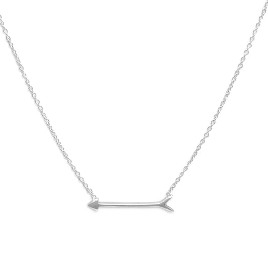 Arrow Necklace 925 Sterling Silver 20mm 16+2 Inch