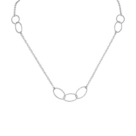 27.5" Rhodium Plated Multisize Oval Link Necklace