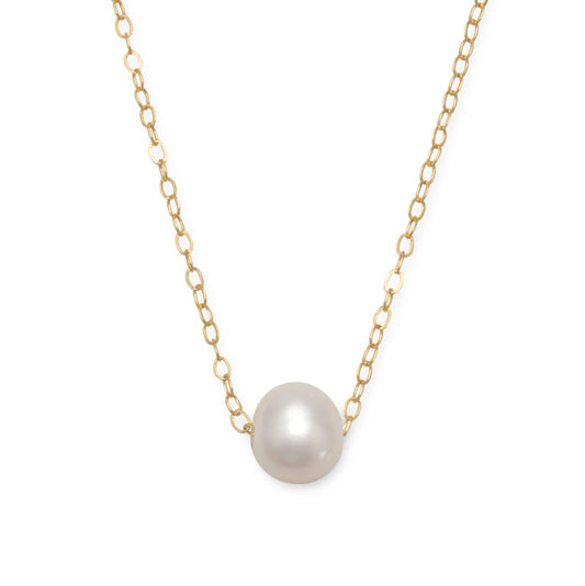 Floating Cultured Freshwater Pearl Necklace 14/20 Gold Filled 9mm 16+2 Inch