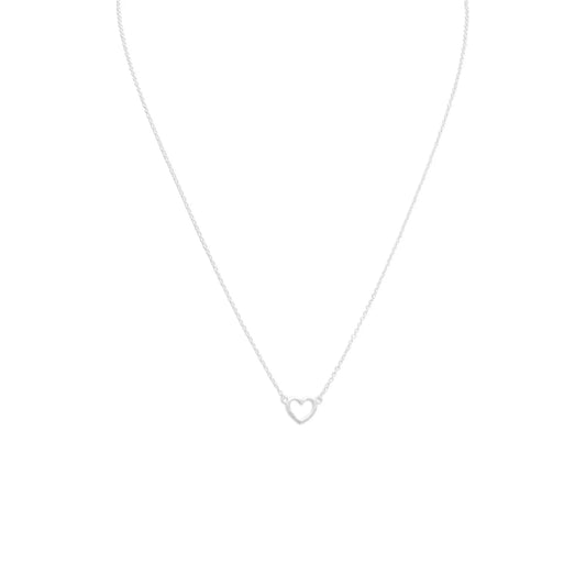 16" + 2" extension Matte Cut Out Heart Necklace