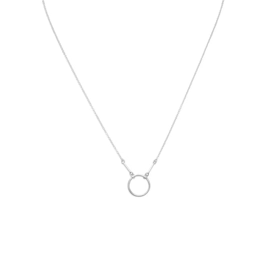 16" + 2" extension Polished Circle and Bar Drop Necklace