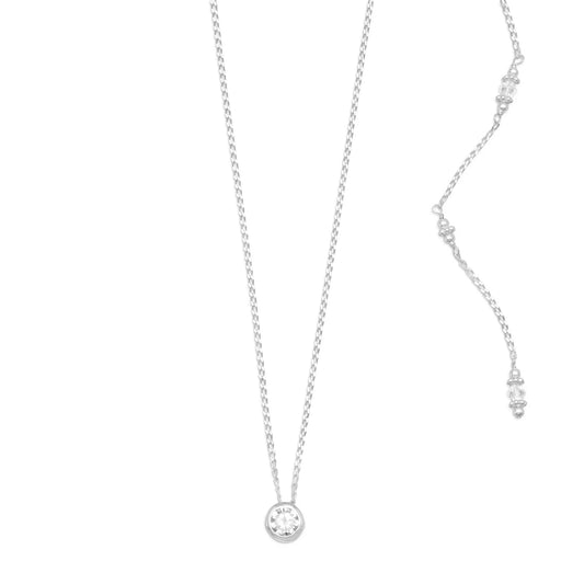 16" Elegant CZ and Crystal Back Drop Necklace