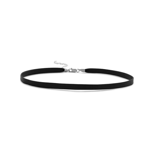 12.5" + 2" extension Black Leather Choker