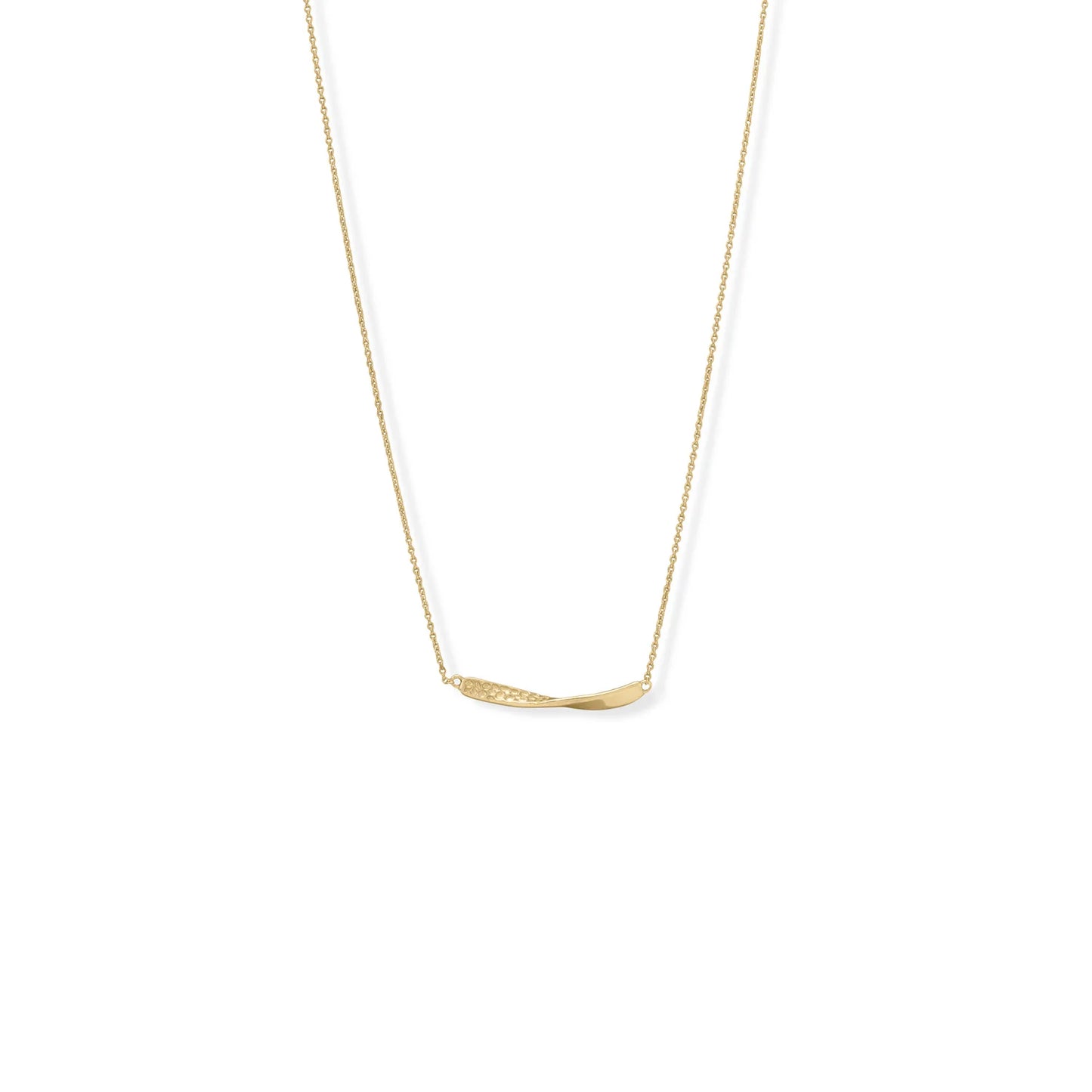 16" + 2" 1/2 Twist Textured Bar Necklace