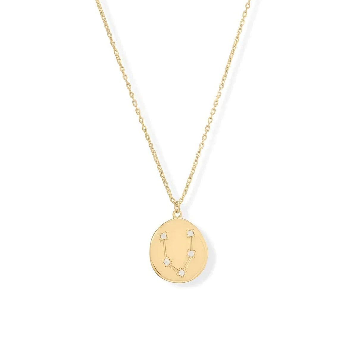 Pisces Zodiac Constellation Necklace 14K Gold Plated 925 Silver CZ 16+2