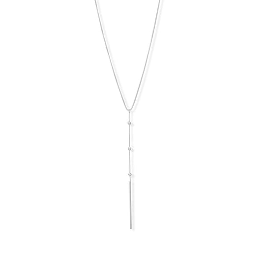 16" + 2" Beaded Bar Drop Necklace