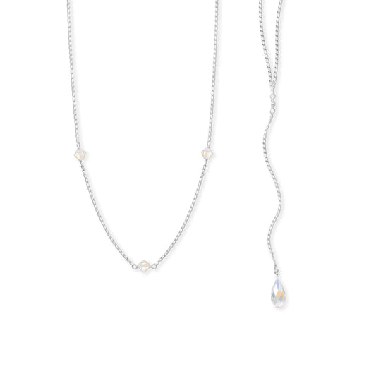 25" Dazzling Swarovski Crystal Back Drop Necklace