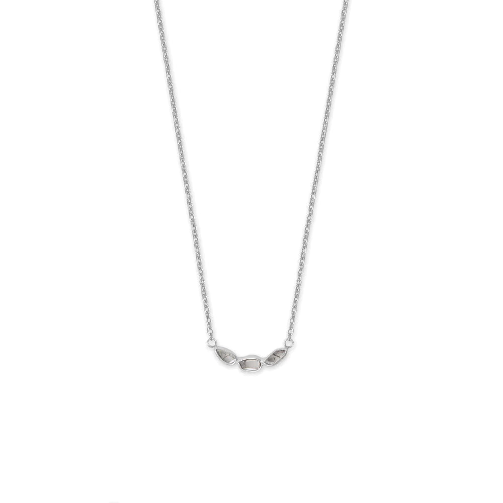 16" + 2" Rhodium Plated Polki Diamond Necklace
