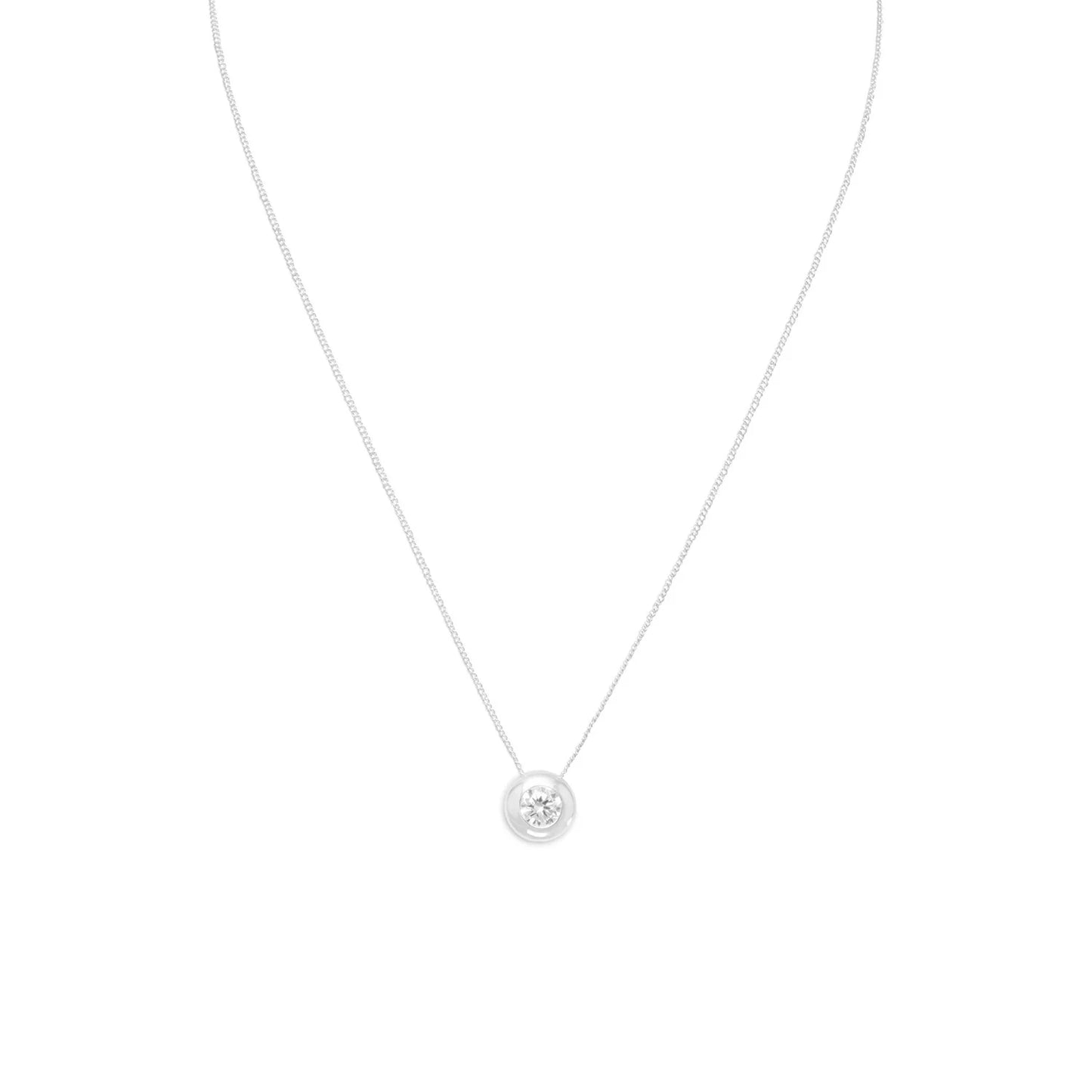 16" 6mm Bezel Set CZ Necklace