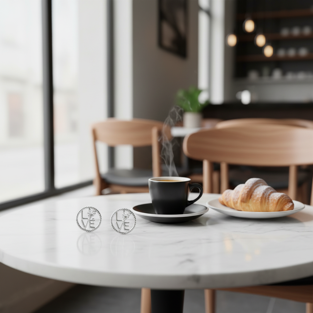 咖啡桌場景 3 - 大理石桌面與甜點