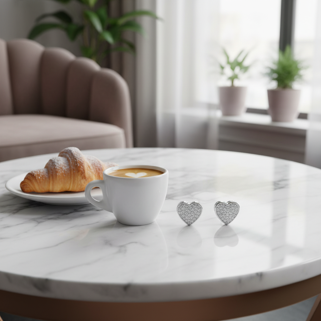 咖啡桌場景 3 - 大理石桌面與甜點