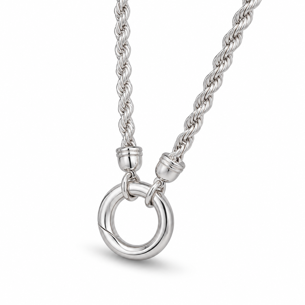 Rope Chain Necklace 925 Sterling Silver 3.5mm 18in Inverted Hinge Clasp Italy