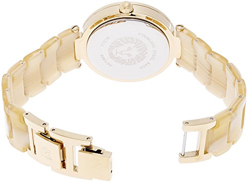 Anne Klein Women's AK/1838CMHN Diamond-Accented Horn Resin Bracelet Watch