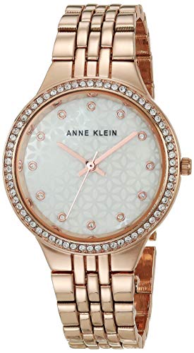 Anne Klein Women's Japanese Quartz Dress Watch with Metal Strap, Rose Gold, 16 (Model: AK/3816MPRG)