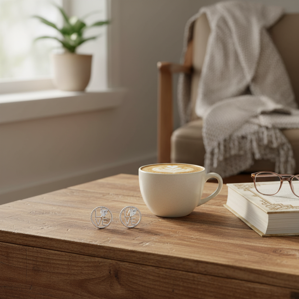 咖啡桌場景 4 - 復古桌面與書籍