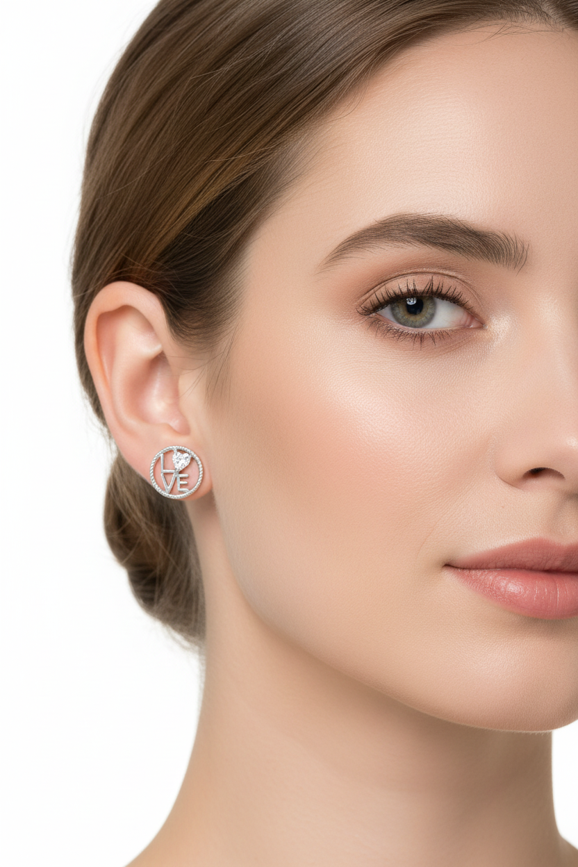 模特兒佩戴圖 4 - 耳環細節特寫