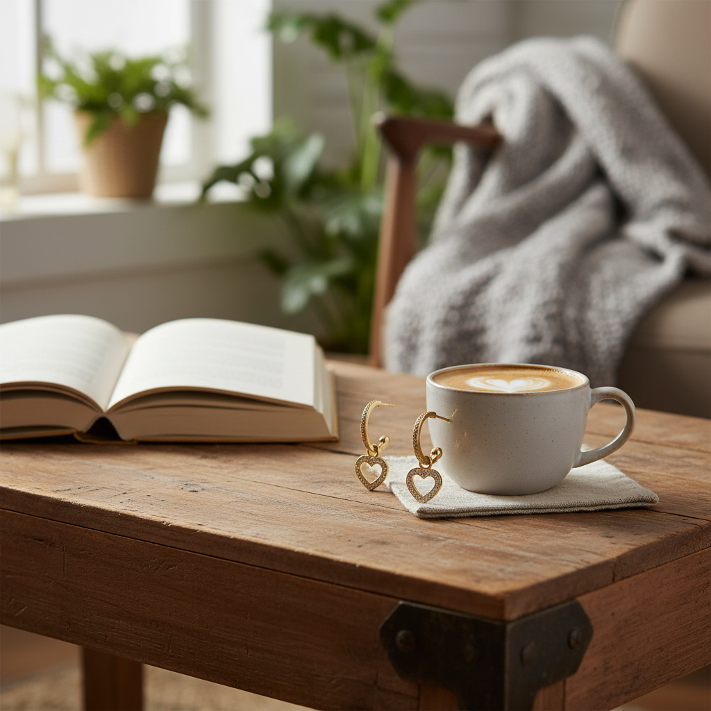 咖啡桌場景 4 - 復古桌面與書籍