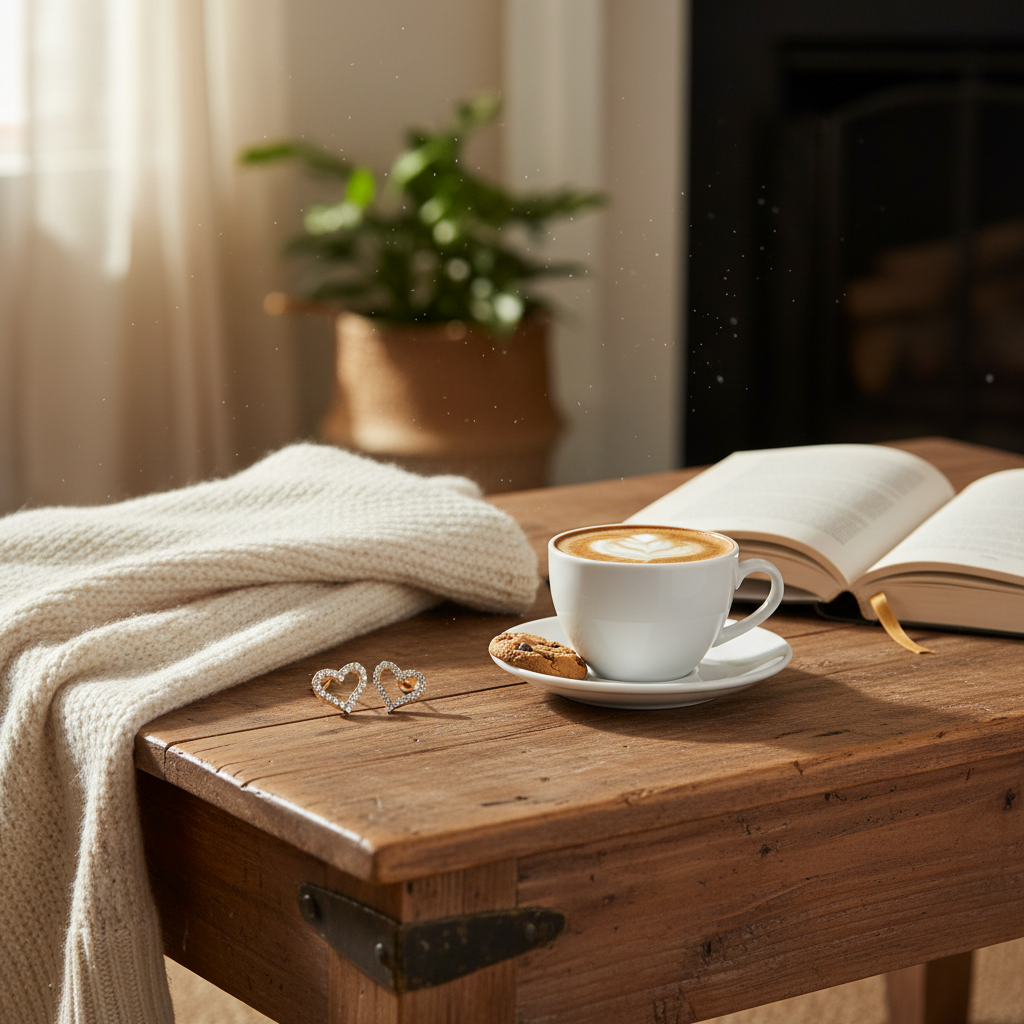 咖啡桌場景 4 - 復古桌面與書籍