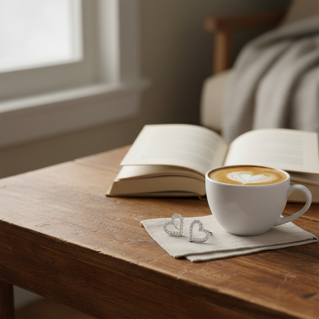 咖啡桌場景 4 - 復古桌面與書籍