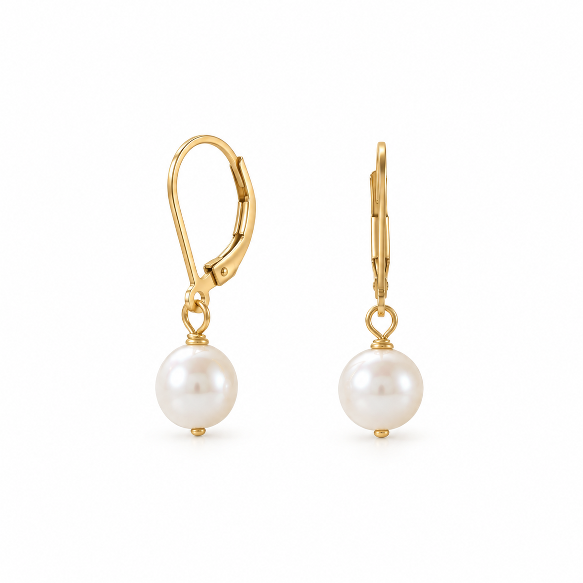 Single Freshwater Pearl Drop Earrings 14/20 Gold Filled Leverback 5.5-6mm 25.5mm