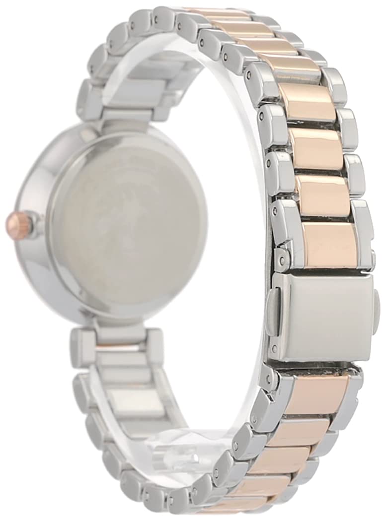 Anne Klein Women's Japanese Quartz Dress Watch with Metal Strap, Multicolor, 12 (Model: AK/3785SVRT)