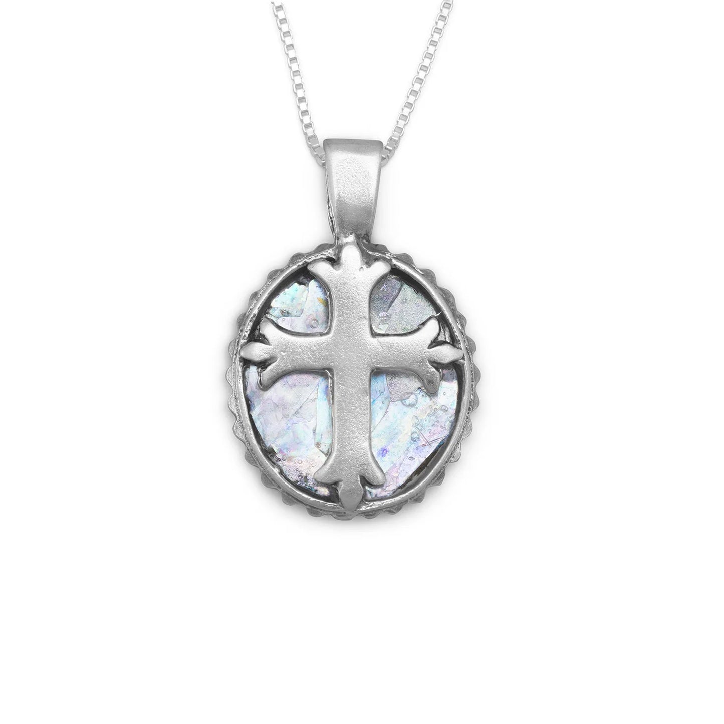 18" Roman Glass Cross Necklace