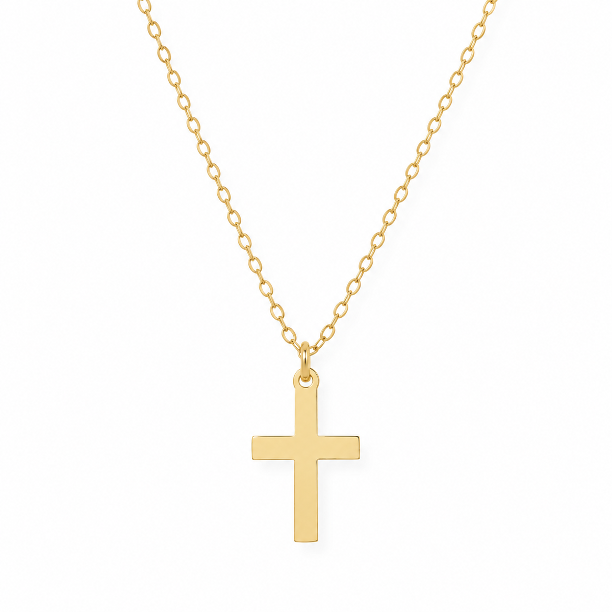 Cross Charm Necklace 14/20 Gold Filled 10x16mm Spring Ring 13+1in