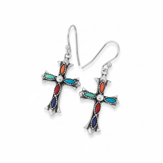 彩色十字架耳環圖片 5